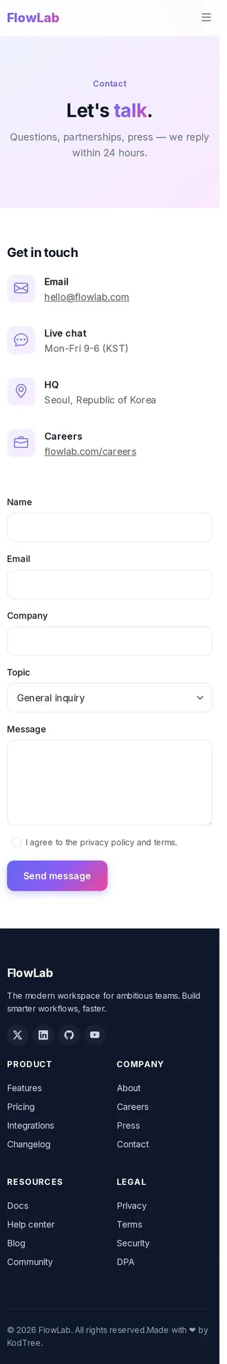 FlowLab Contact 모바일
