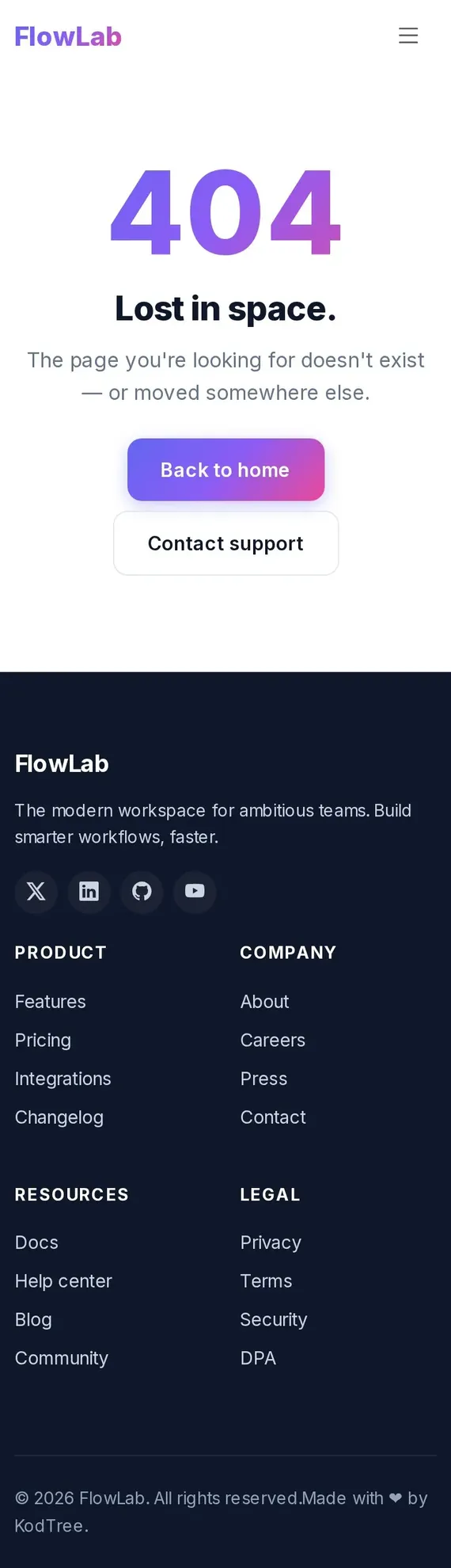 FlowLab 404 모바일