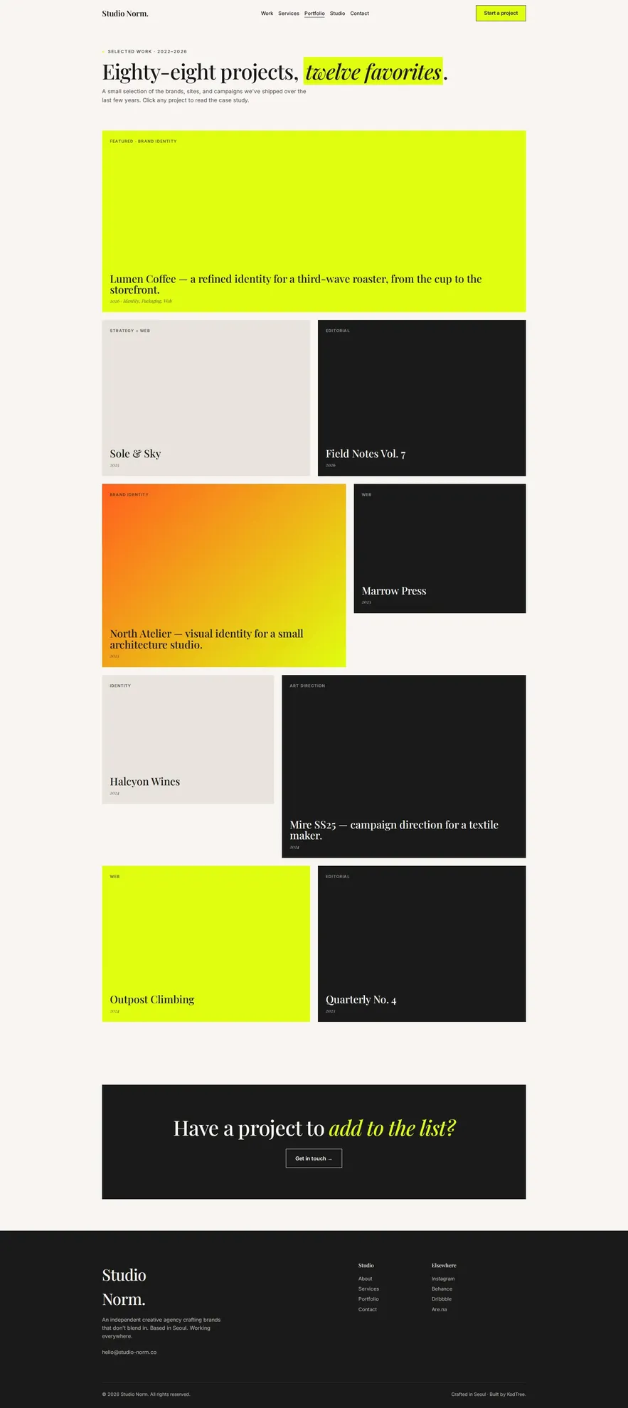 Studio Norm Portfolio PC