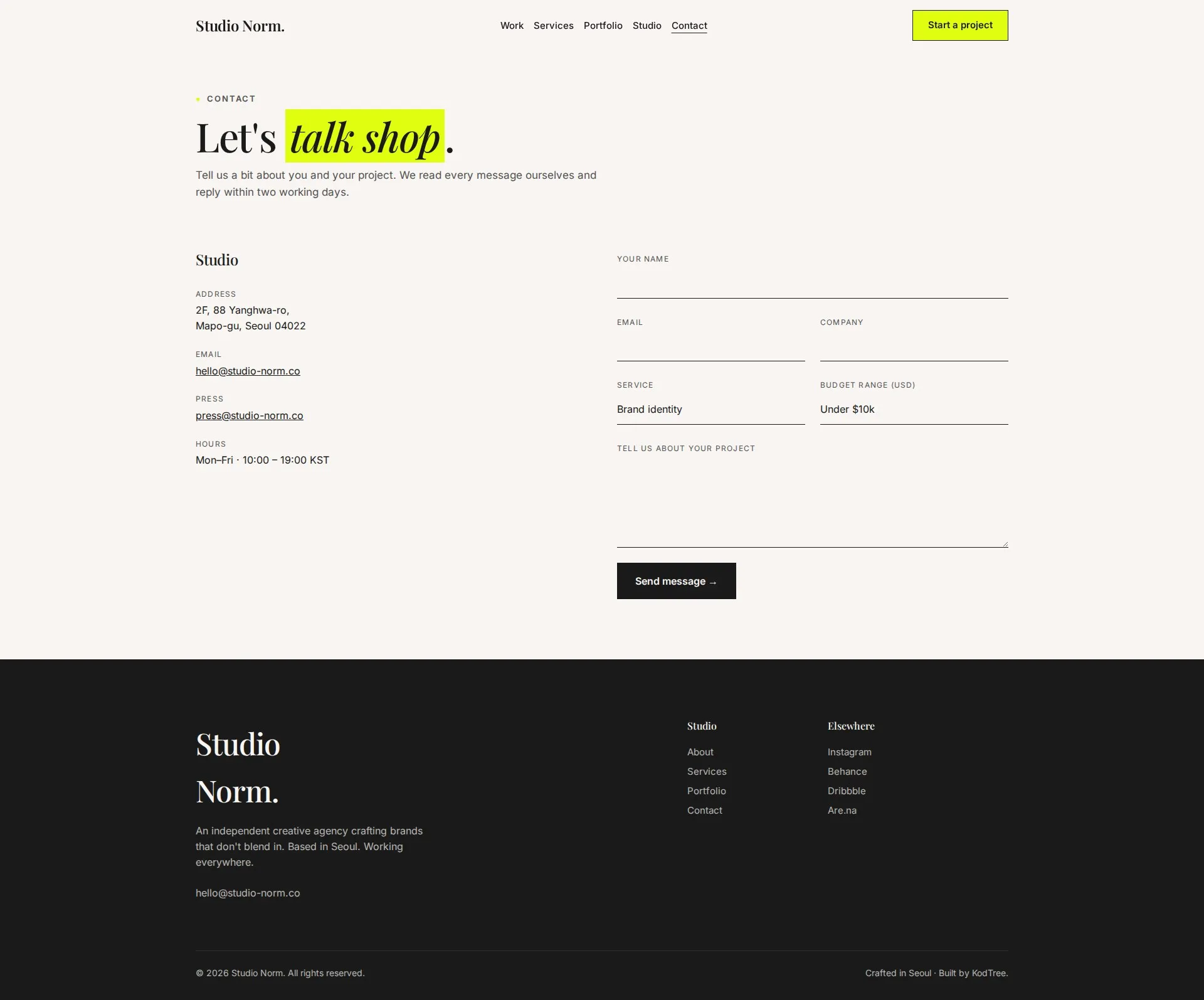 Studio Norm Contact PC
