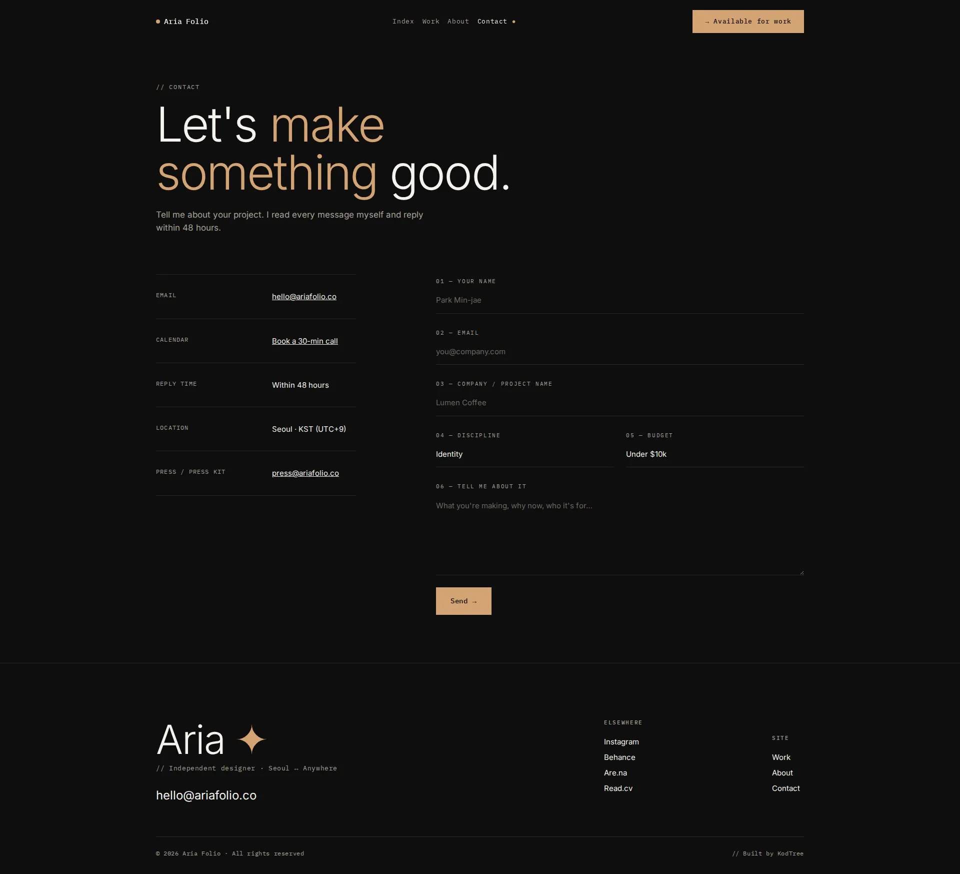 Aria Folio Contact PC