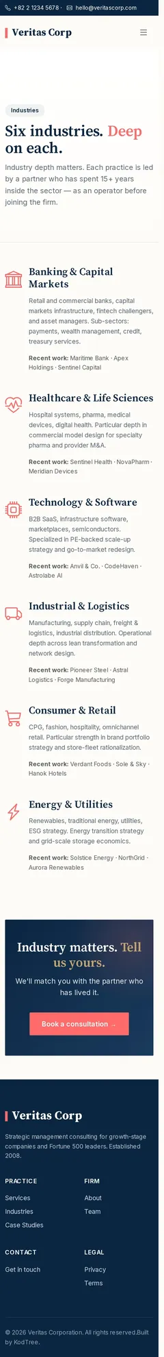 Veritas Corp Industries 모바일
