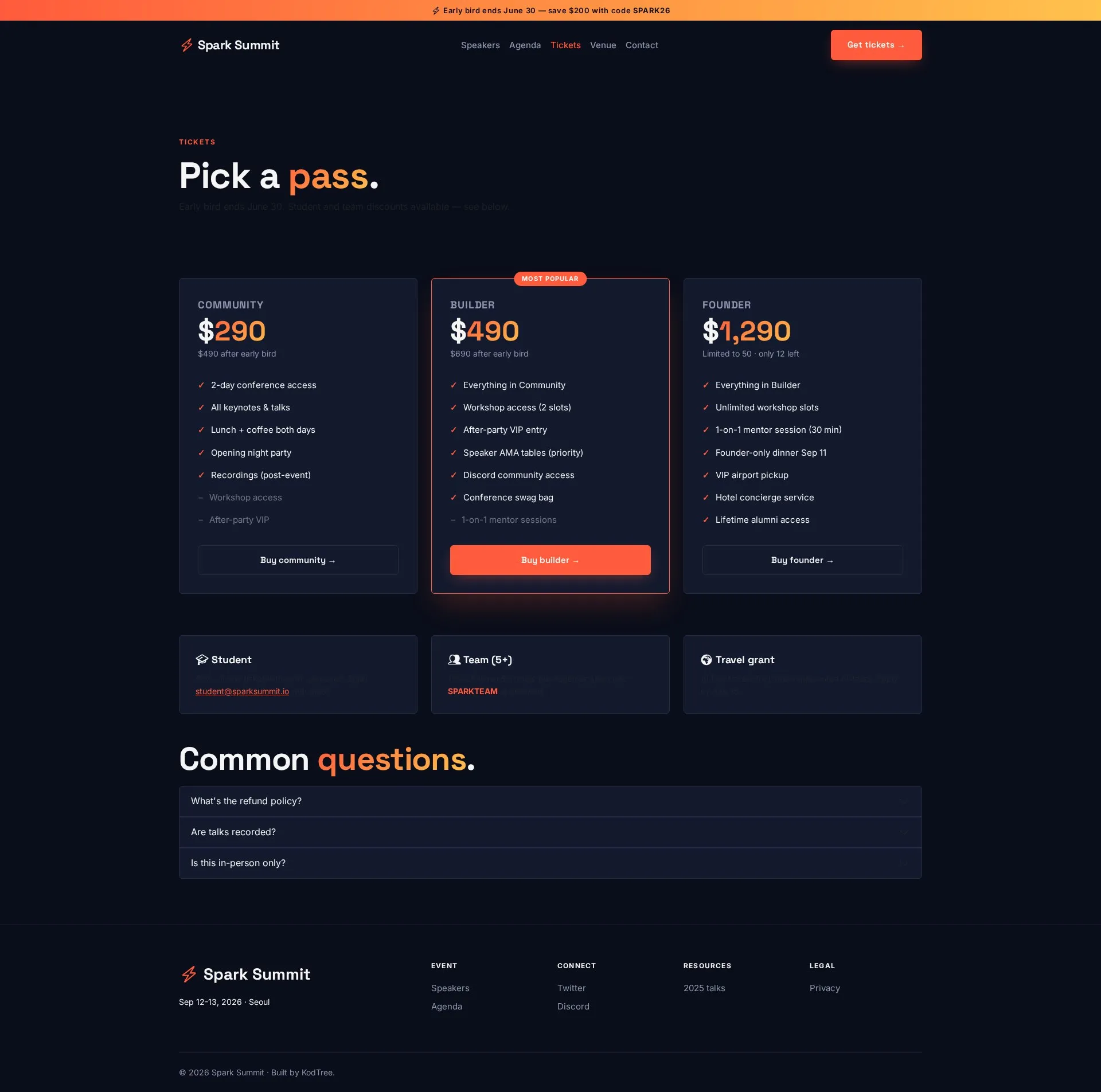 Spark Tickets PC