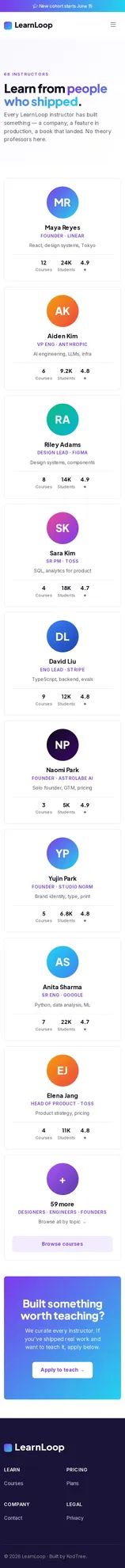LearnLoop Instructors 모바일